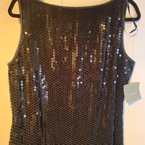 Sequin Liz Claiborne Black dress sz 14 sheath